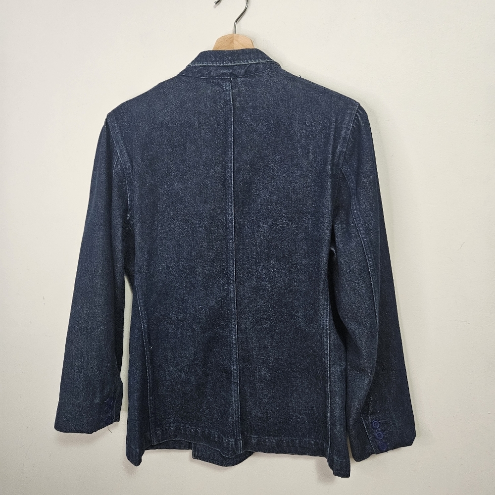 SOLD VTG 80s Ralph Lauren Blue Label Double Breasted Denim Blazer Jacket M - Picture 7 of 15